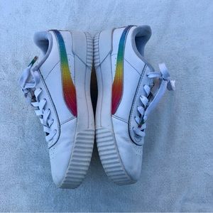 Puma Carina Rainbow Shoes Sneakers White Sz. 5c